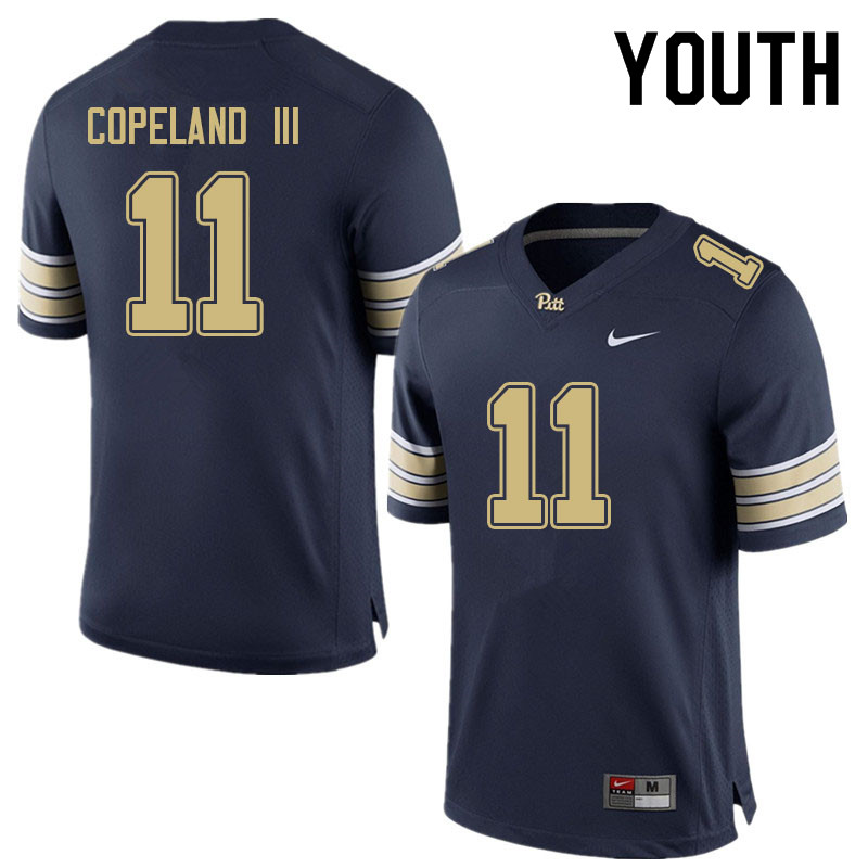 Youth #11 Addison Copeland III Pitt Panthers College Football Jerseys Sale-Navy